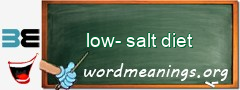 WordMeaning blackboard for low-salt diet